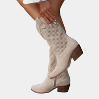 Johanna | Orthopädische Komfort Cowboystiefel – Beige