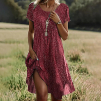Jola | Stilvolles Boho-Midikleid – Rot