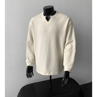 Jonas | Herren Grobstrick Pullover mit V-Kragen – Apricot