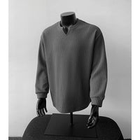 Jonas | Herren Grobstrick Pullover mit V-Kragen – Grau