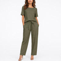 Josefina | Damen Zweiteiler Set mit Kurzarm Top – Grün