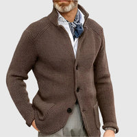 Jovel | Herren strukturierte Strickjacke im Blazer-Stil – Braun