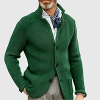 Jovel | Herren strukturierte Strickjacke im Blazer-Stil – Smaragd