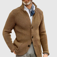 Jovel | Herren strukturierte Strickjacke im Blazer-Stil – Camel