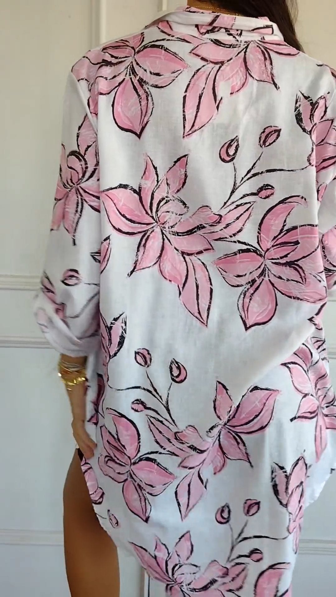 Diana - Elegantes bedrucktes Hemdkleid
