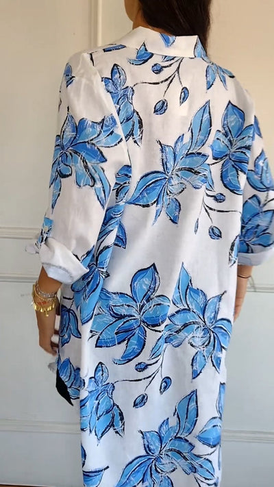 Diana - Elegantes bedrucktes Hemdkleid