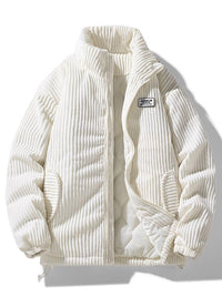 Stylische Bomber Cordjacke – Weiß