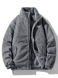Stylische Bomber Cordjacke – Grau