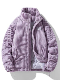 Stylische Bomber Cordjacke – Hellviolett