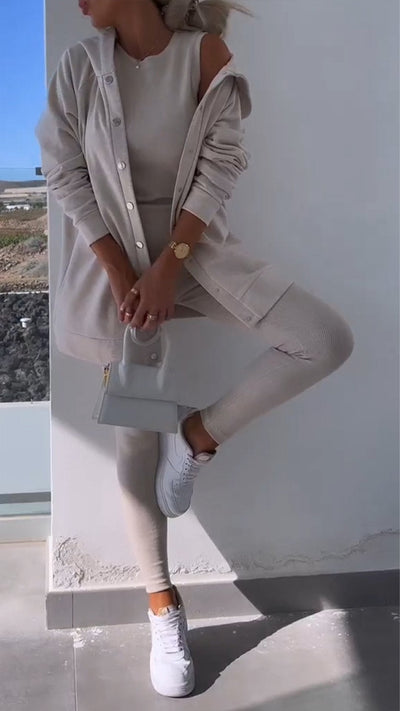 Elise - Elegantes Kapuzenweste Sweatshirt-Set