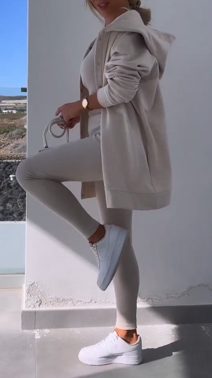 Elise - Elegantes Kapuzenweste Sweatshirt-Set
