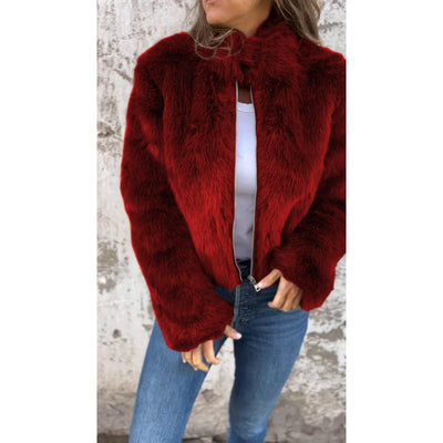 Lasithra | PU Bond Jacke mit hohem Kragen und Reißverschluss