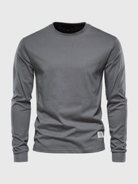 Pullover Herren Langarmshirt Rundhals | Basic Style – Dunkelgrau