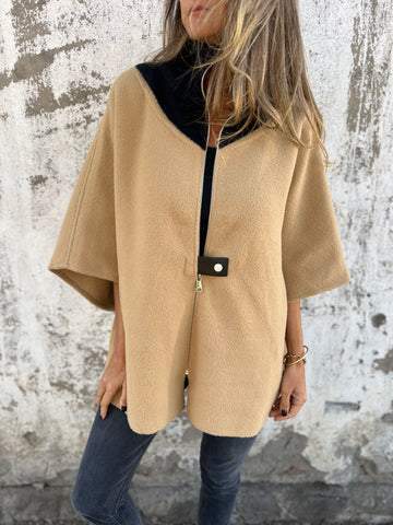 Reivalia | Lässige Jacke mit Stehkragen und Halbreißverschluss – Weiß