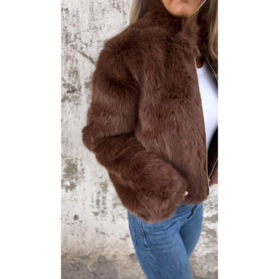 Lasithra | PU Bond Jacke mit hohem Kragen und Reißverschluss