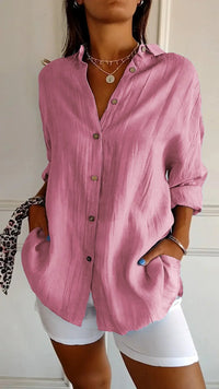 Auberis – Hochwertige Baumwollbluse – Rosa