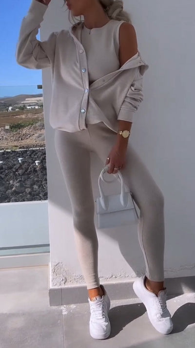 Elise - Elegantes Kapuzenweste Sweatshirt-Set