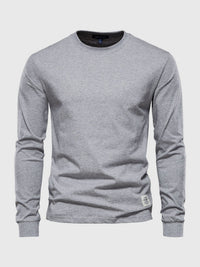 Pullover Herren Langarmshirt Rundhals | Basic Style – Hellgrau