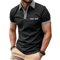 Sommerliches Polo-Shirt | Modernes, bequemes Polo-Shirt mit Muster – Schwarz