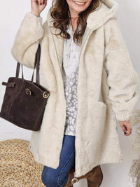 RAINA - KUNSTPELZMANTEL – Beige
