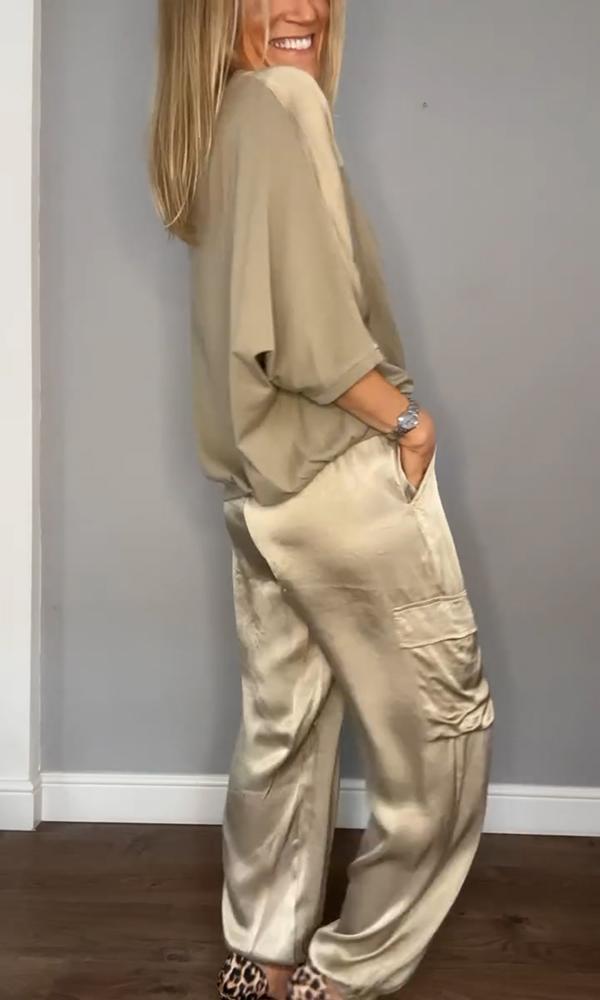 Tara - Modisches Satin-Outfit-Set