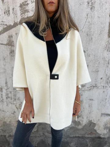 Reivalia | Lässige Jacke mit Stehkragen und Halbreißverschluss – Weiß