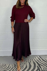 GUL - LANGES KLEID MIT PULLOVER-DESIGN UND ROCK – Rotwein