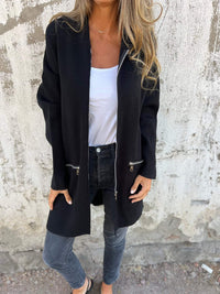 RENATE - LANGARMJACKE MIT RUNDKRAGEN – Schwarz
