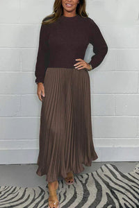 Claire | Elegantes 2-in-1 Pulli-Kleid – Braun