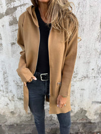 RENATE - LANGARMJACKE MIT RUNDKRAGEN – Braun