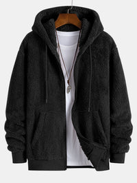 Raydel - Plüsch-Winterjacke für Herren – Schwarz
