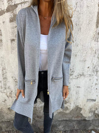 RENATE - LANGARMJACKE MIT RUNDKRAGEN – Grau