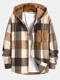 Gaston – Flanell Hemd Mit Kapuze – Braun