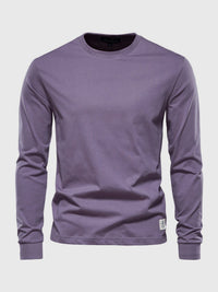 Pullover Herren Langarmshirt Rundhals | Basic Style – Lila