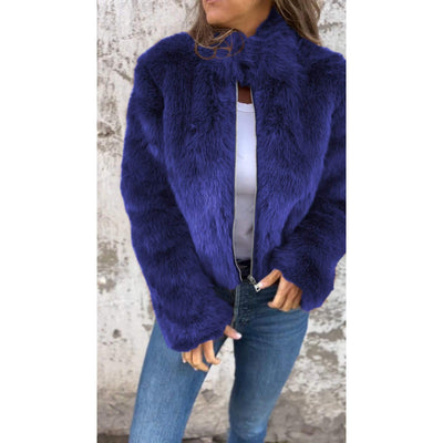 Lasithra | PU Bond Jacke mit hohem Kragen und Reißverschluss