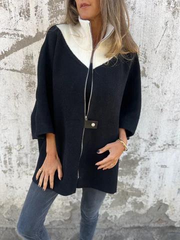 Reivalia | Lässige Jacke mit Stehkragen und Halbreißverschluss – Weiß