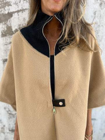 Reivalia | Lässige Jacke mit Stehkragen und Halbreißverschluss – Weiß
