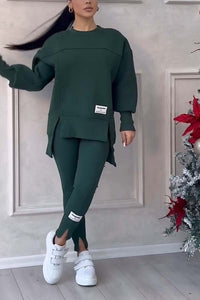 Lina™ | Oversize Damen-Trainingsanzug – Dunkelgrün
