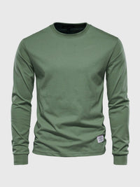 Pullover Herren Langarmshirt Rundhals | Basic Style – Grün