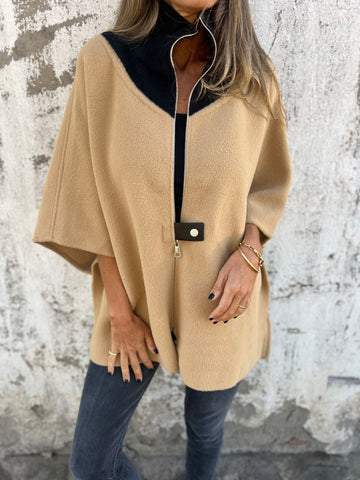 Reivalia | Lässige Jacke mit Stehkragen und Halbreißverschluss – Weiß