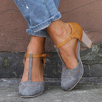 Gaea | Retro Damen Sandalen mit hohen Absätzen – Grau