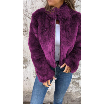 Lasithra | PU Bond Jacke mit hohem Kragen und Reißverschluss