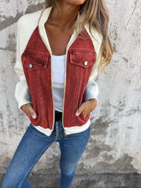 Stilvolle Damen Denim jacke – Rot
