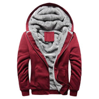 Men's Casual Fleece Hooded Jacket – Rot