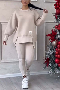 Lina™ | Oversize Damen-Trainingsanzug – Beige