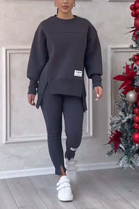 Lina™ | Oversize Damen-Trainingsanzug – Dunkelgrau