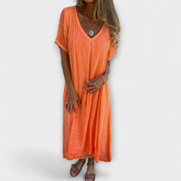 Juliette - Elegantes Kleid im Malaga-Stil – Orange