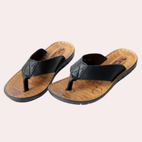 Julius | Herren bequeme sommerliche Slipper – Schwarz