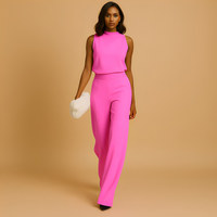 Almerra - Damen-Jumpsuit ohne Ärmel mit weitem Schnitt – Rosa