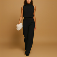 Almerra - Damen-Jumpsuit ohne Ärmel mit weitem Schnitt – Schwarz